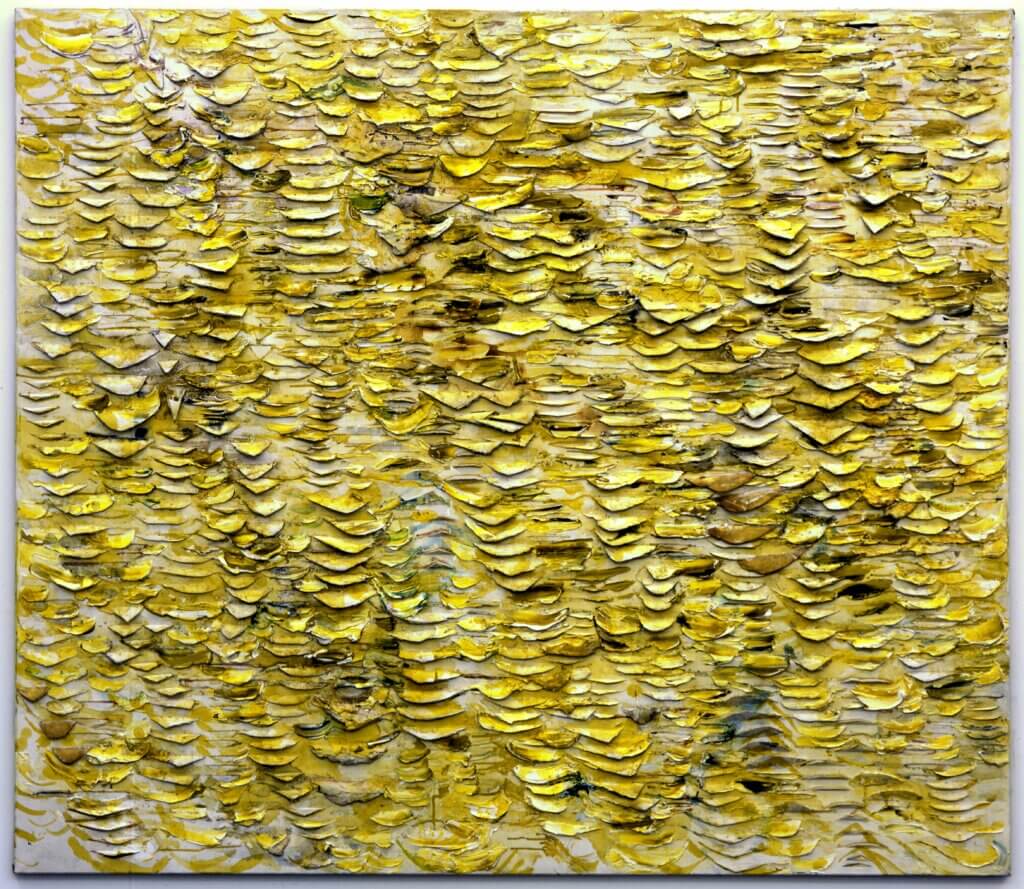 Gerhard Hoehme Hymne an Heraklit, 1959 Öl und Polyester auf Leinwand 140 x 160 x 5 cm Fotograf: Olaf Bergmann, Witten